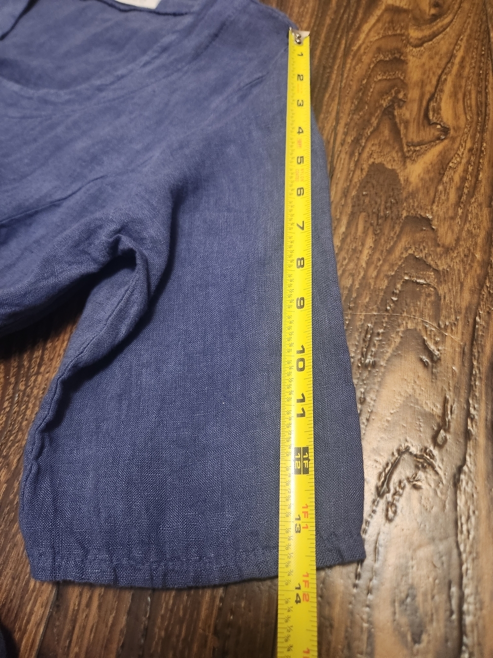 WoolOvers 100% Linen Relaxed Tunic Pocket Dress Blue Size 8 EUC - Picture 4 of 10